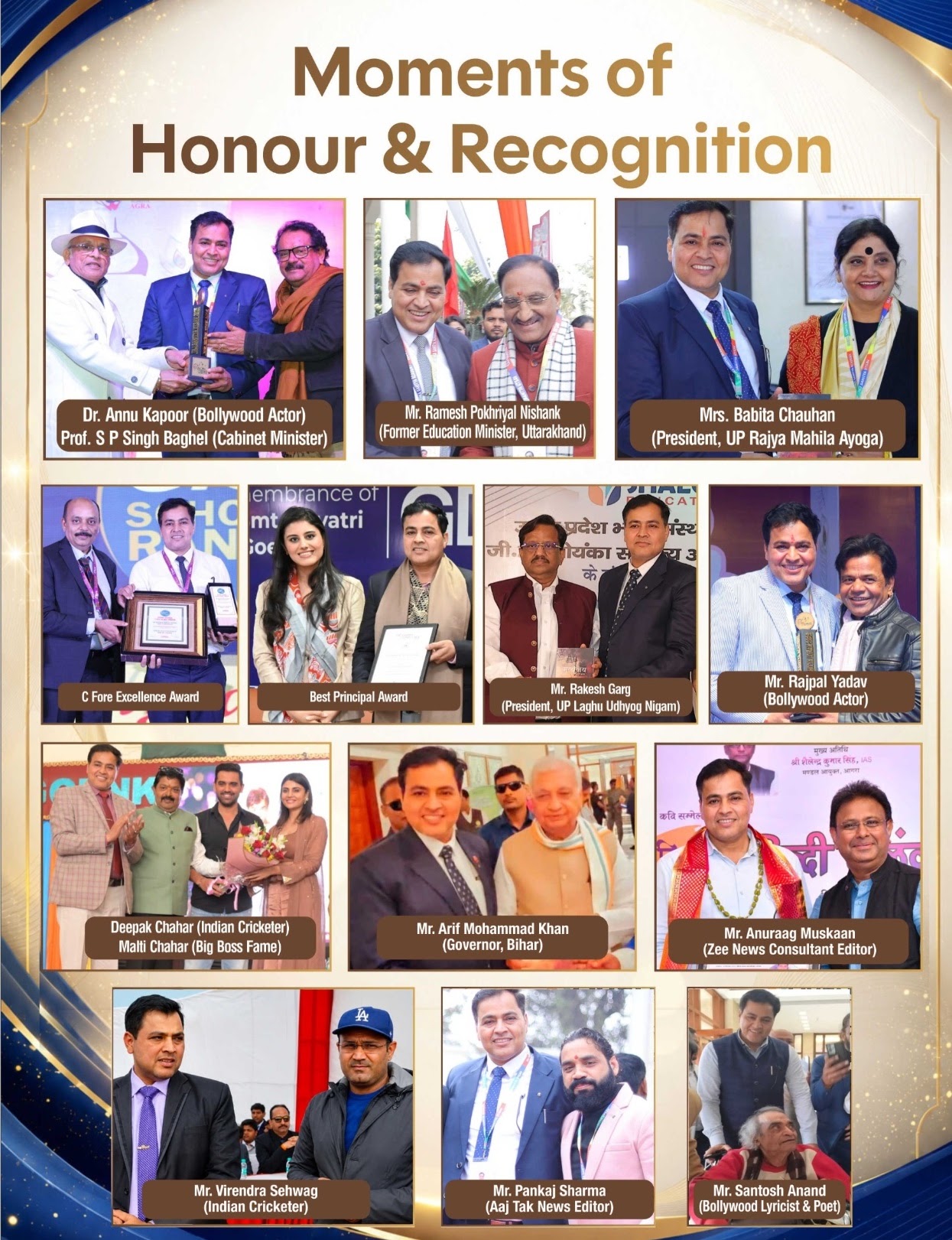 Moments of Honour & Recognition - Puneet Vashishtha with national dignitaries