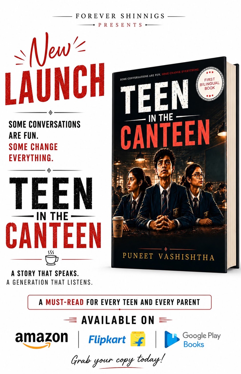 Teen in the Canteen Book Launch Poster by Puneet Vashishtha